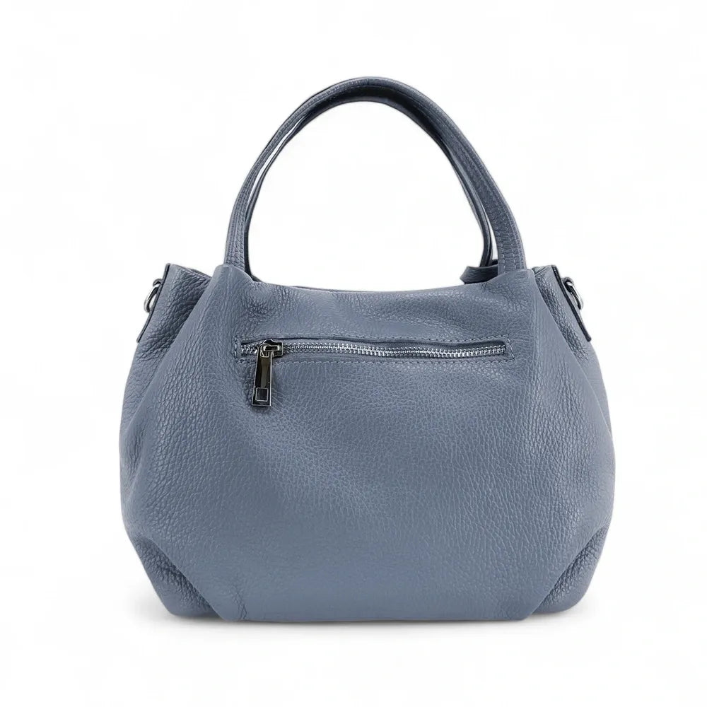 Sac à main en cuir grainé BUBBLE Bleu glacier