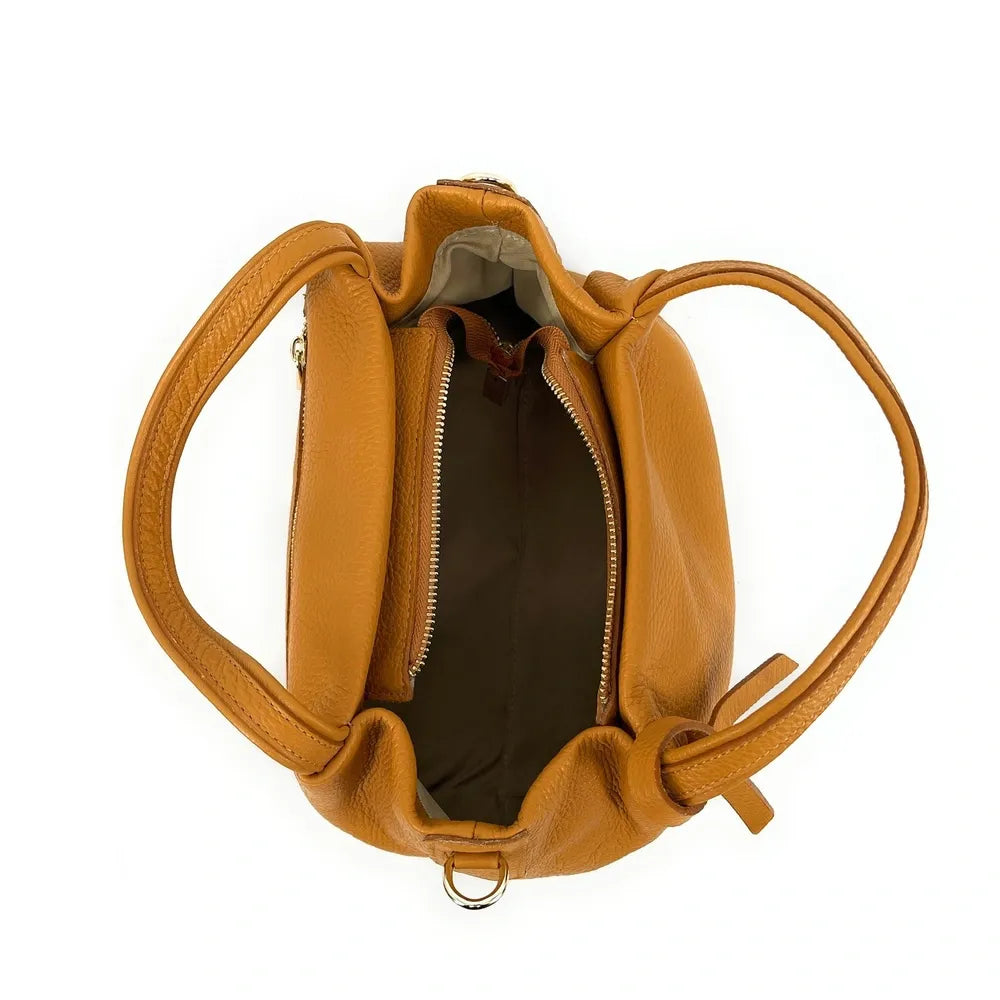Sac à main en cuir grainé BUBBLE Camel