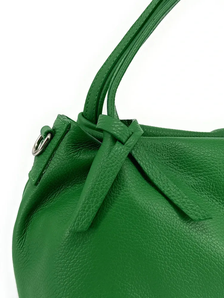 Sac à main en cuir grainé BUBBLE Vert anglais