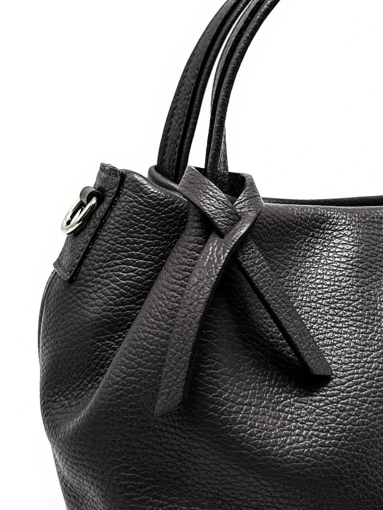 Sac à main en cuir grainé BUBBLE Noir