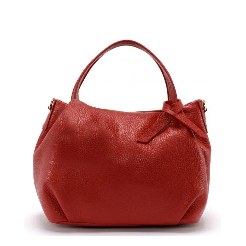 Sac à main en cuir grainé BUBBLE Rouge garance