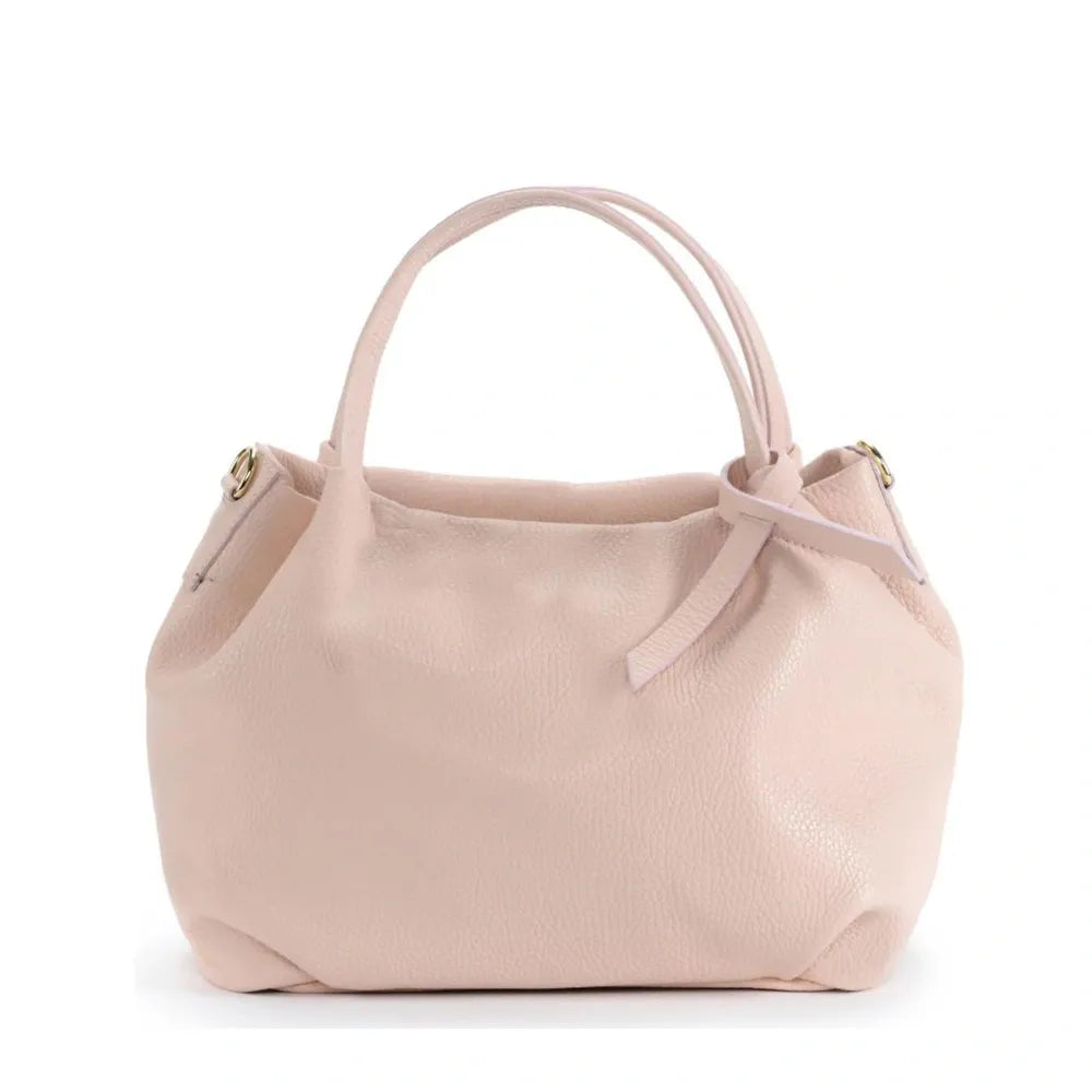 Sac à main en cuir grainé BUBBLE Rose nude