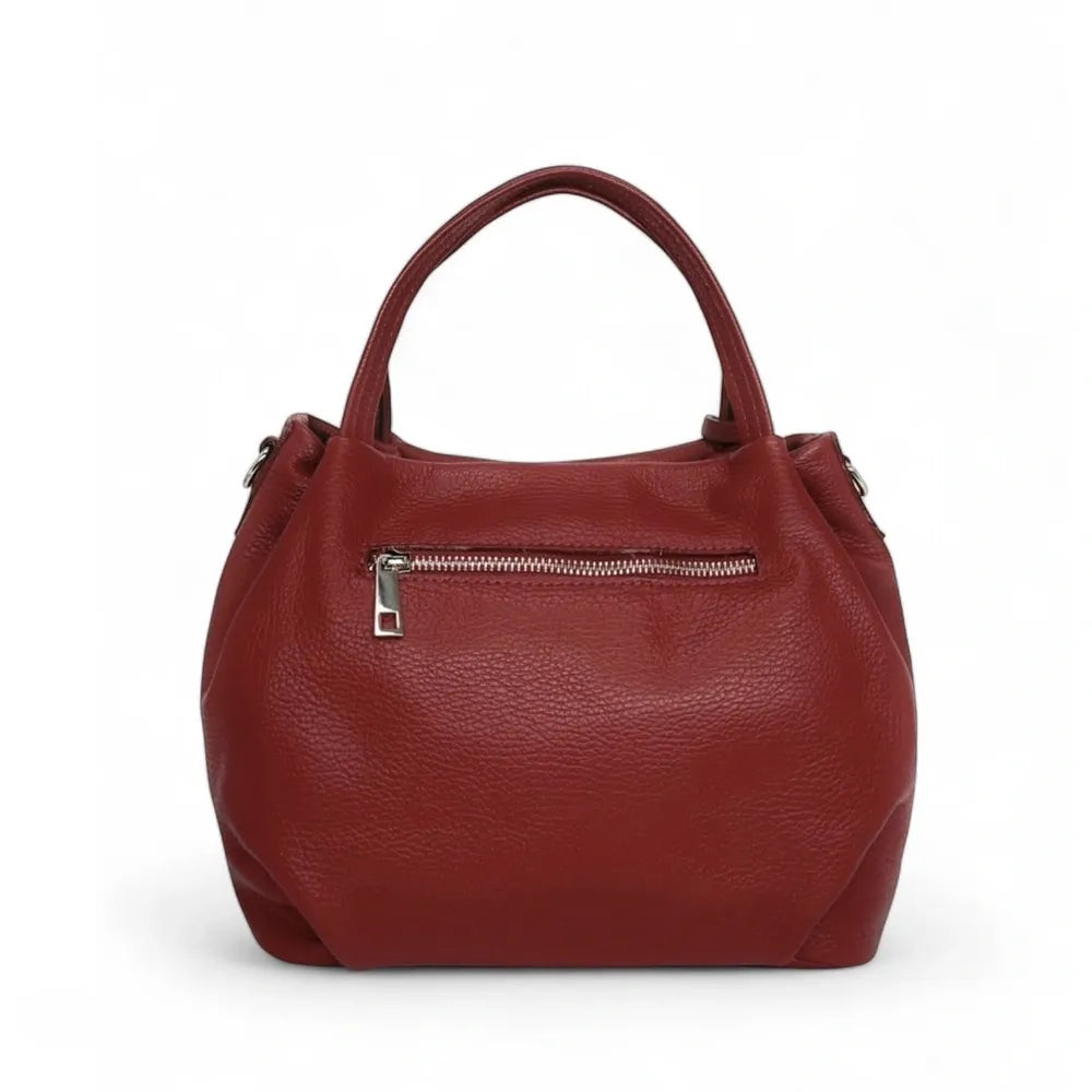 Sac à main en cuir grainé BUBBLE Rouge foncé