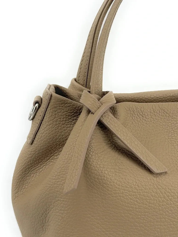 Sac à main en cuir grainé BUBBLE Taupe clair