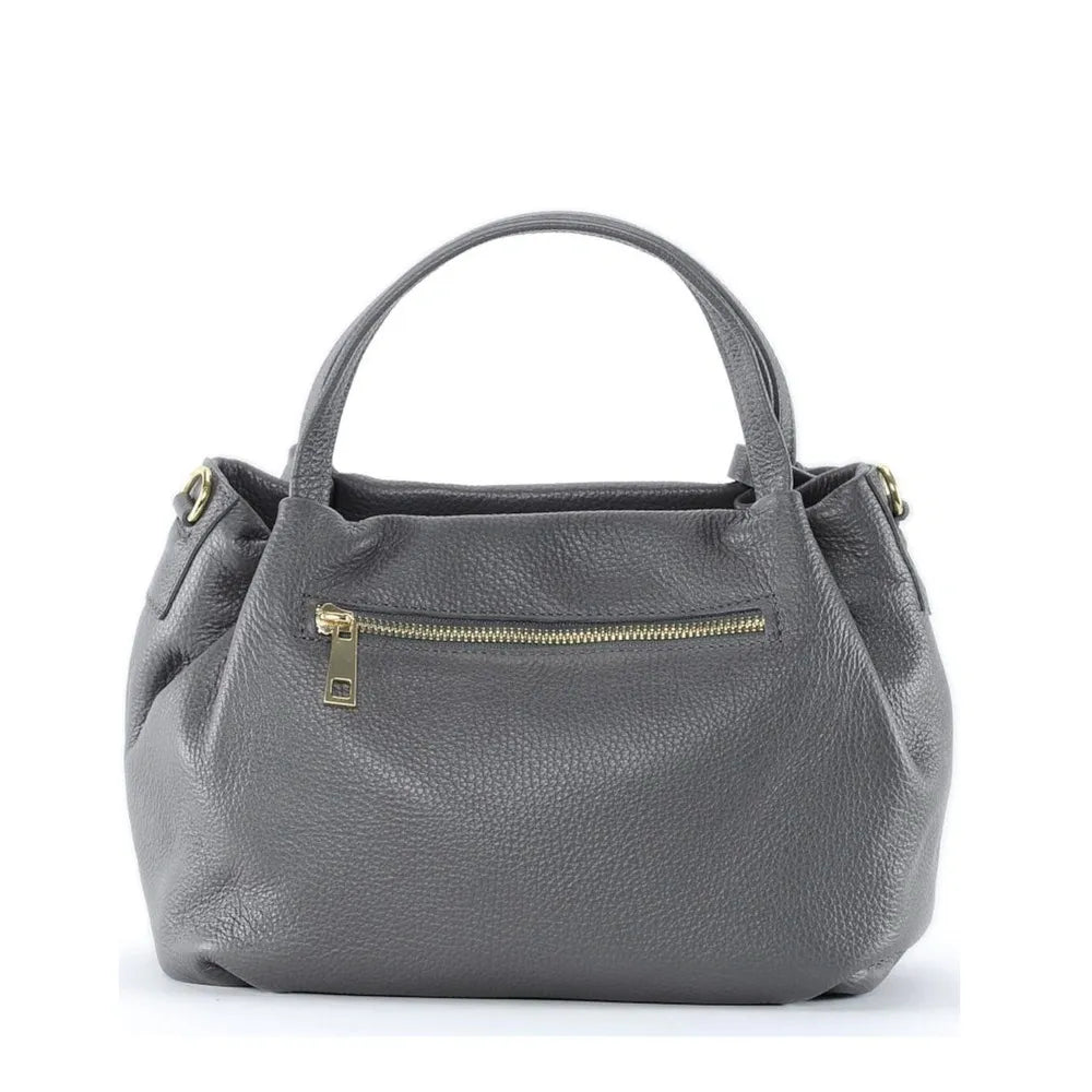 Sac à main en cuir grainé BUBBLE Gris foncé