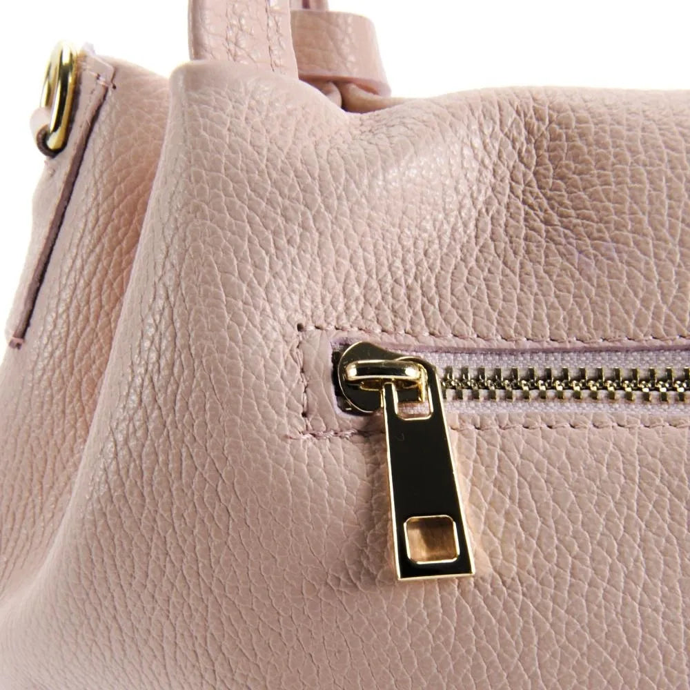 Sac à main en cuir grainé BUBBLE Rose nude
