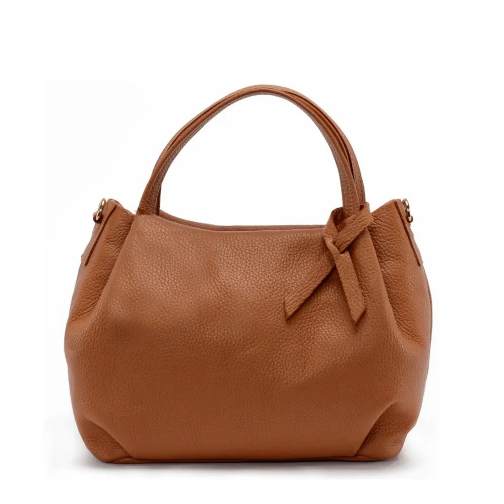 Sac à main en cuir grainé BUBBLE Camel foncé