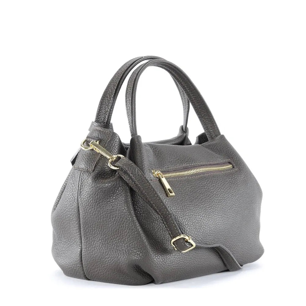 Sac à main en cuir grainé BUBBLE Gris foncé