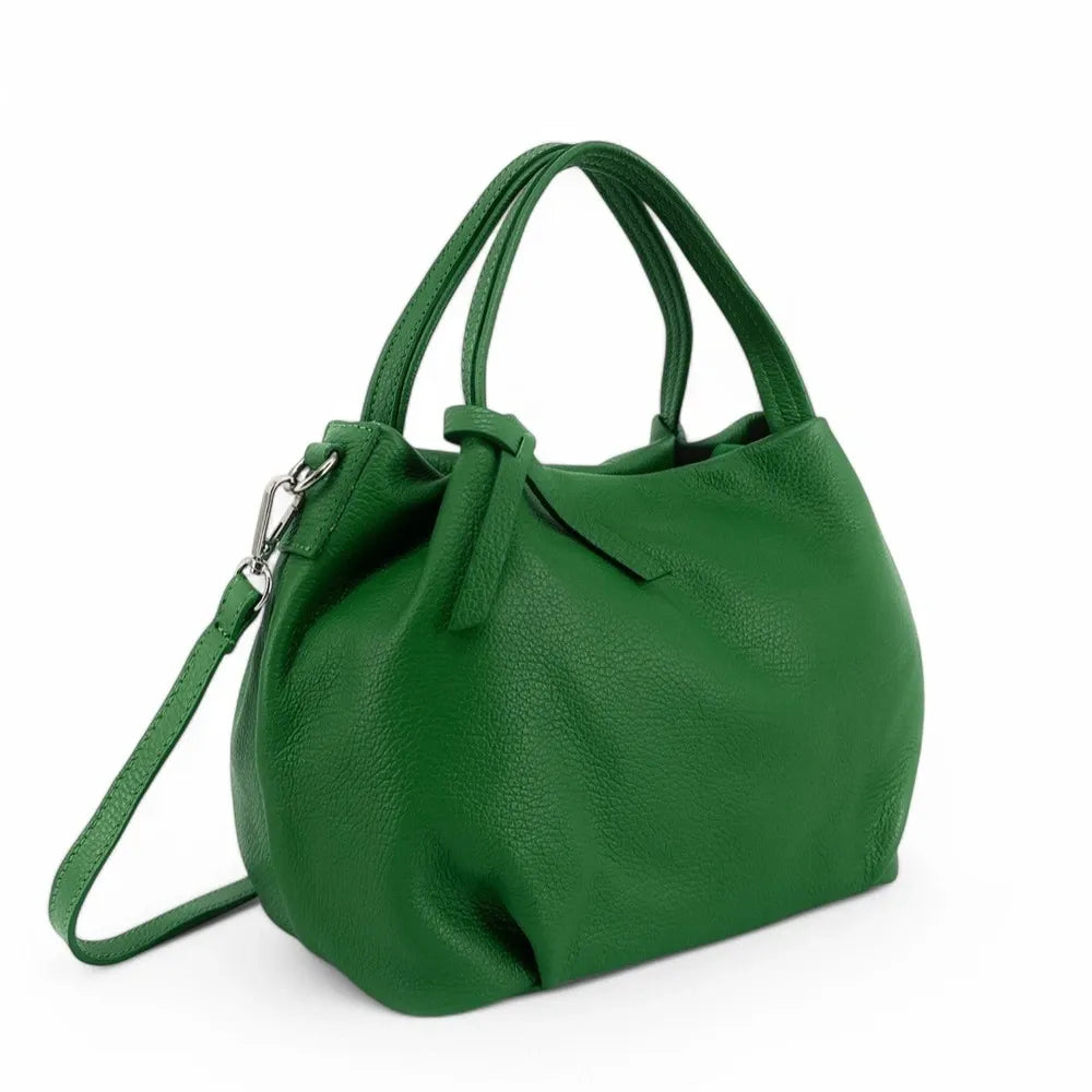 Sac à main en cuir grainé BUBBLE Vert anglais