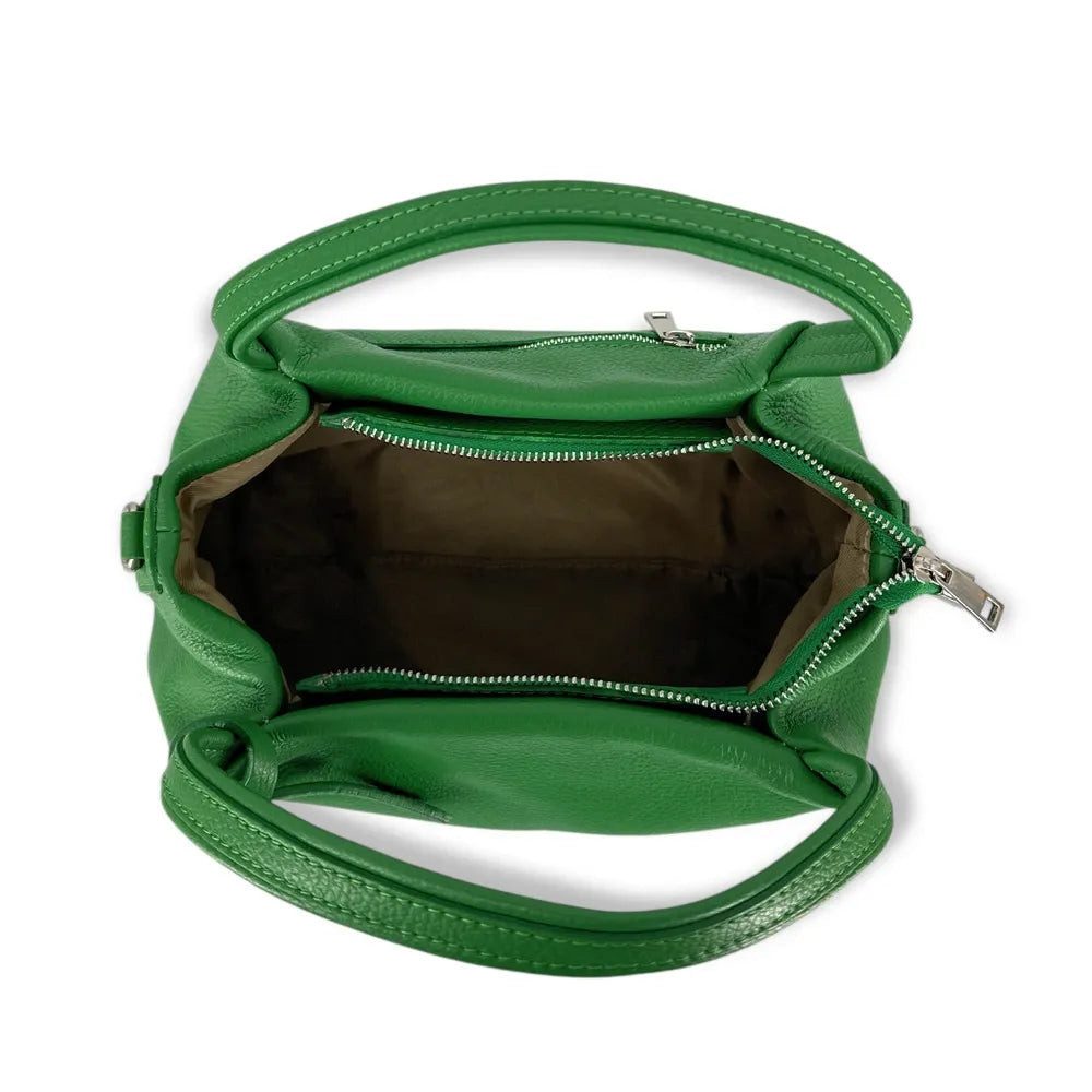 Sac à main en cuir grainé BUBBLE Vert anglais