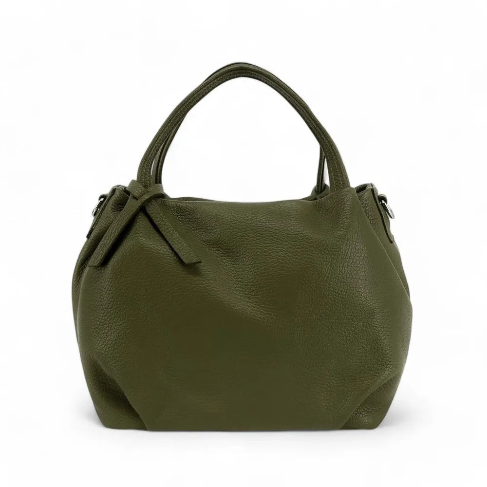 Sac à main en cuir grainé BUBBLE Kaki