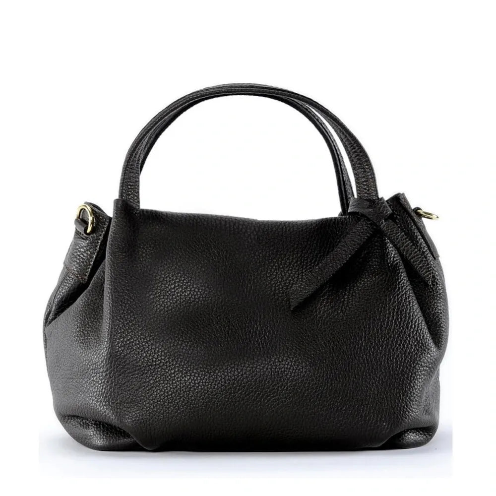 Sac à main en cuir grainé BUBBLE Chocolat