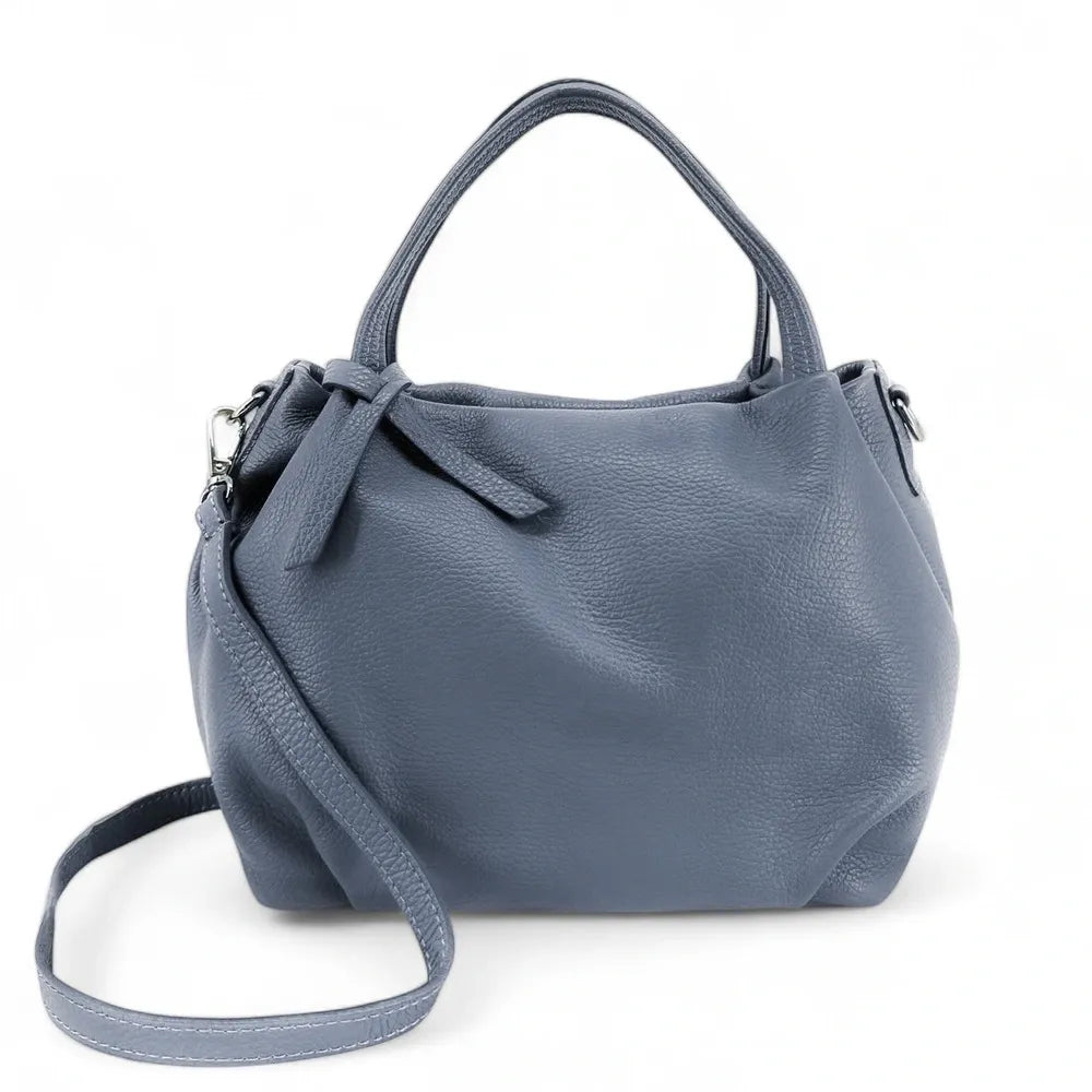 Sac à main en cuir grainé BUBBLE Bleu glacier