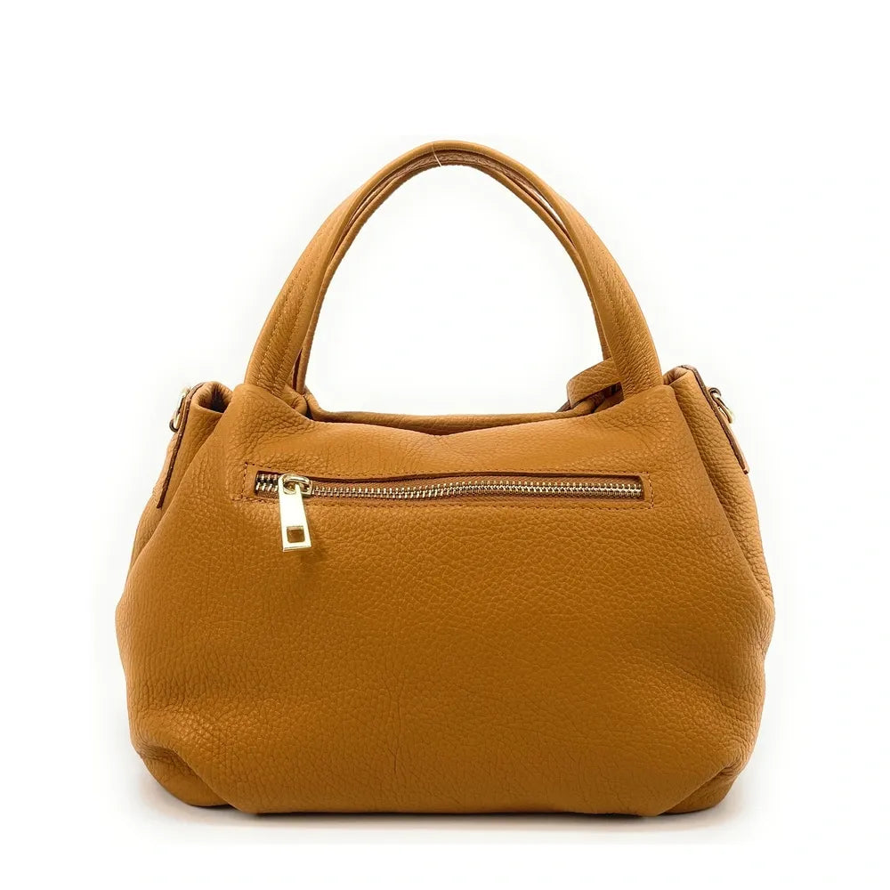 Sac à main en cuir grainé BUBBLE Camel