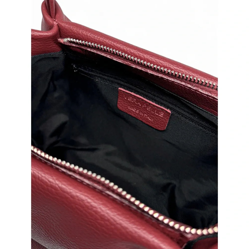 Sac à main en cuir grainé BUBBLE Rouge foncé