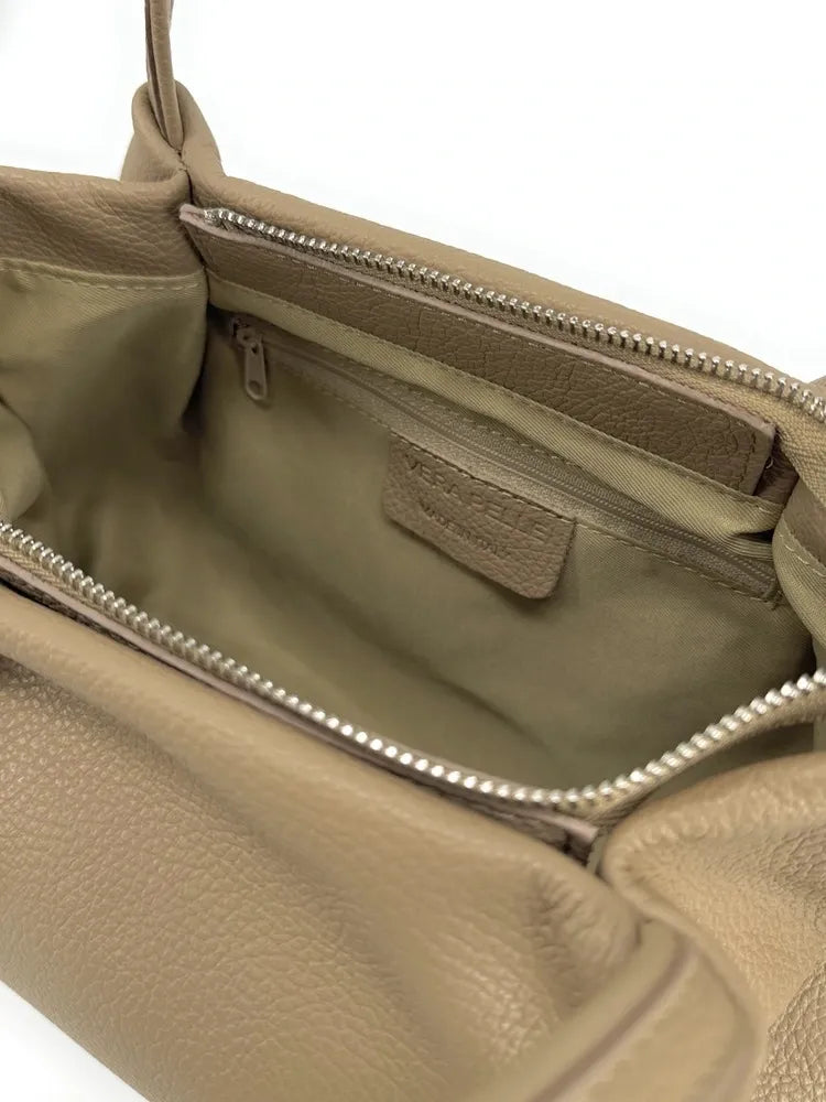 Sac à main en cuir grainé BUBBLE Taupe clair