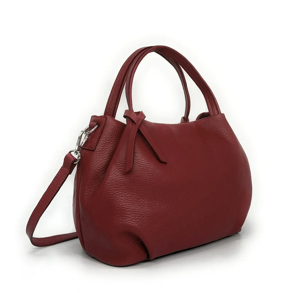 Sac à main en cuir grainé BUBBLE Rouge foncé
