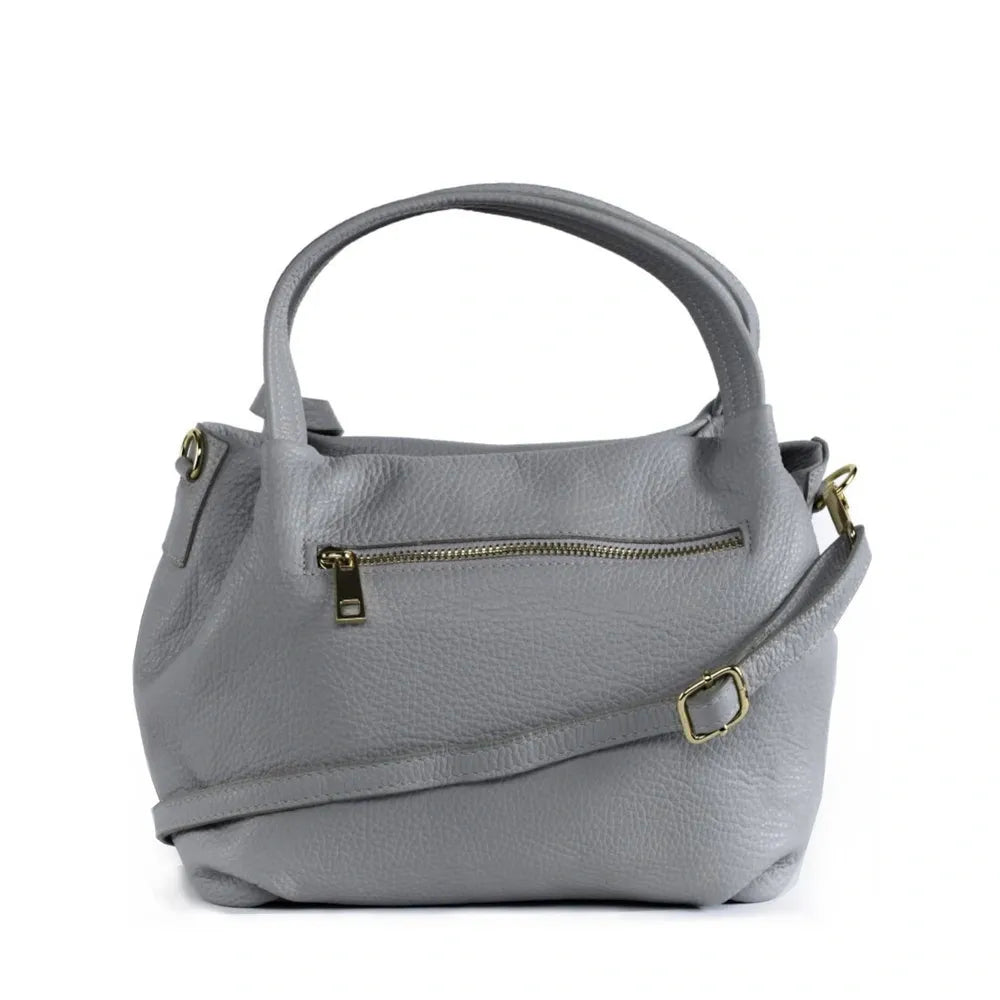 Sac à main en cuir grainé BUBBLE Gris clair