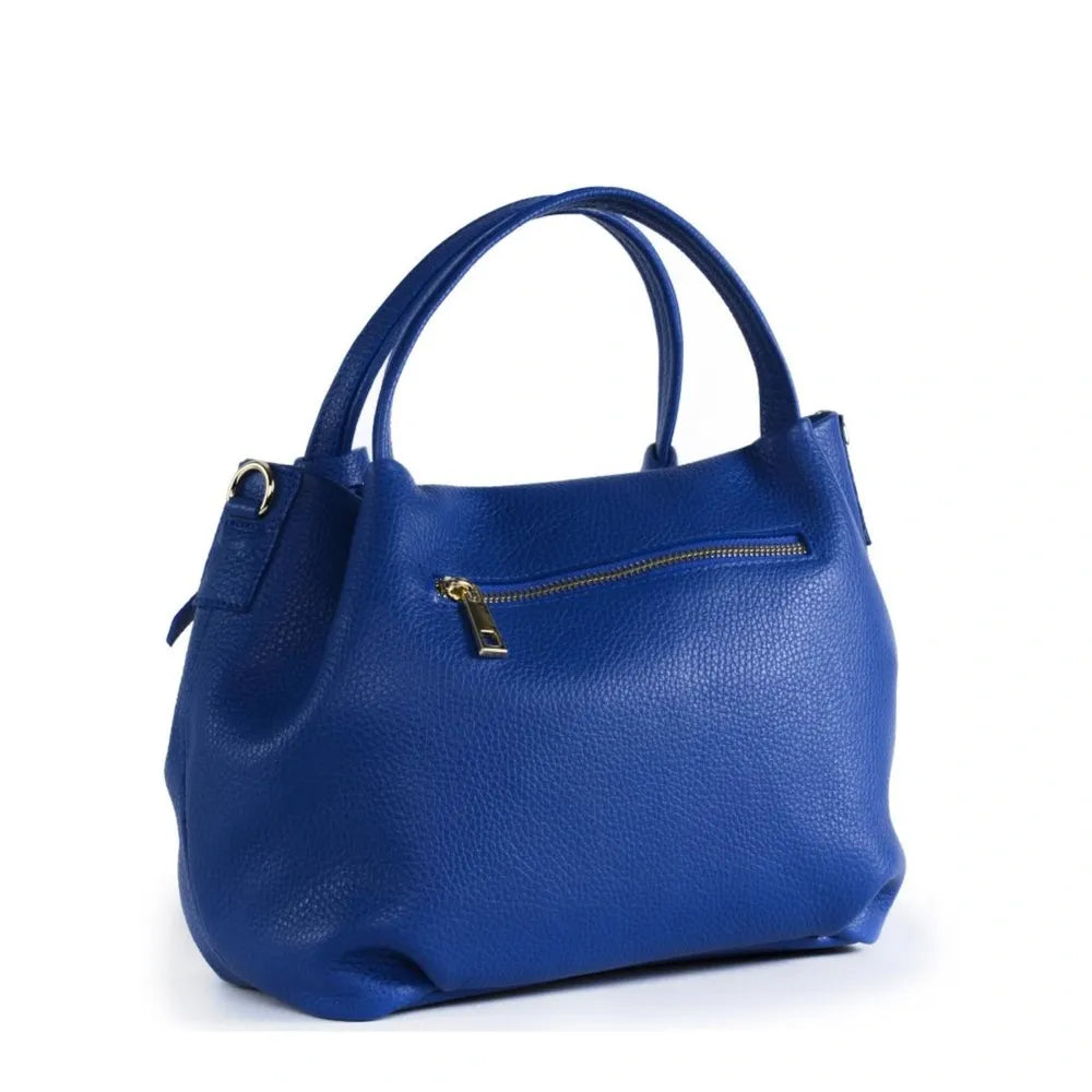 Sac à main en cuir grainé BUBBLE Bleu roi