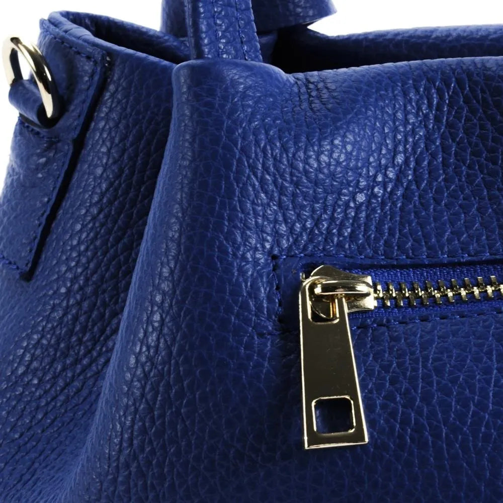 Sac à main en cuir grainé BUBBLE Bleu roi