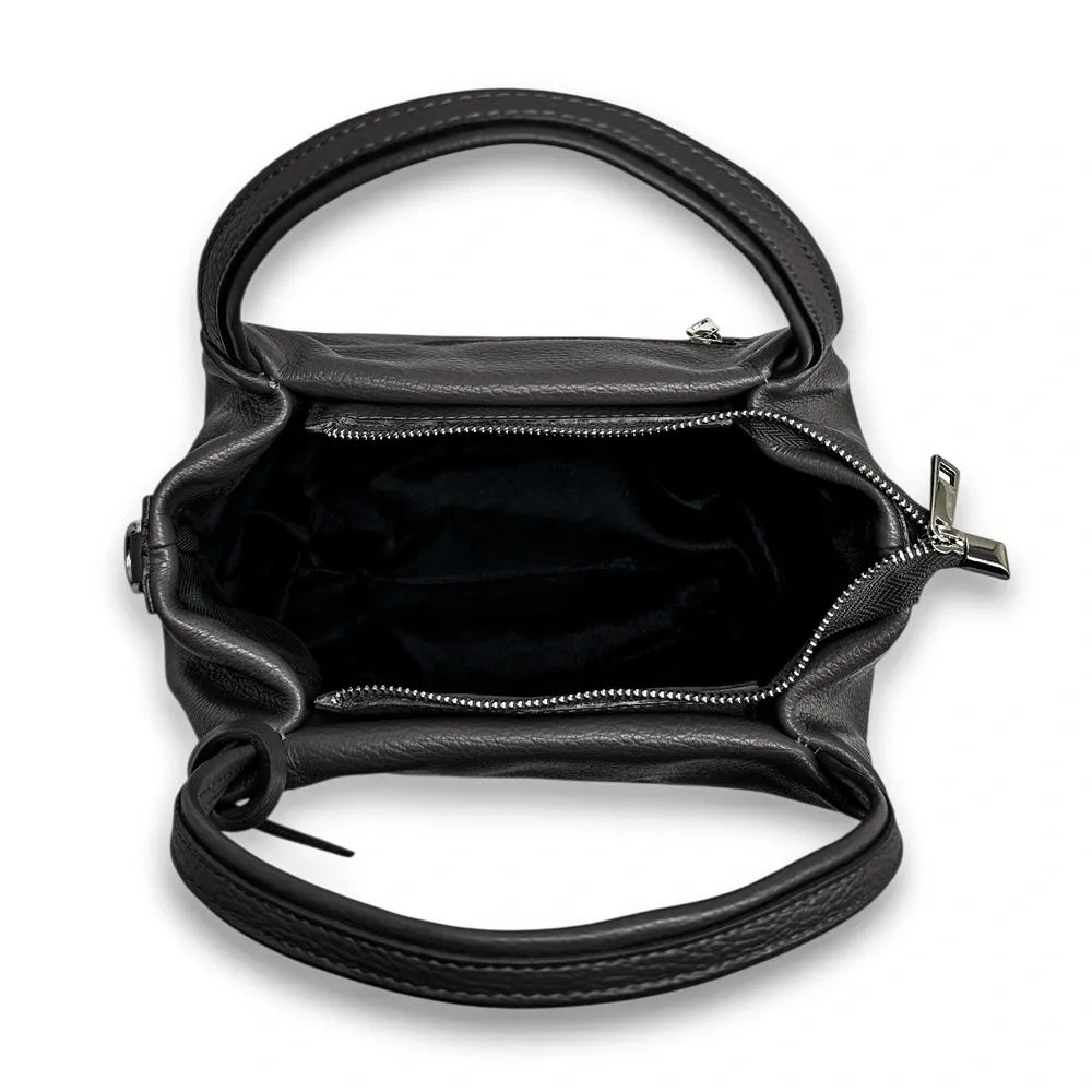 Sac à main en cuir grainé BUBBLE Noir