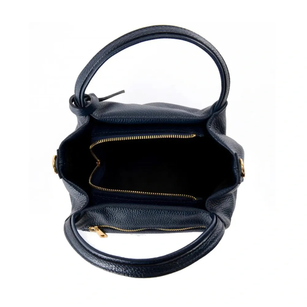 Sac à main en cuir grainé BUBBLE Bleu marine
