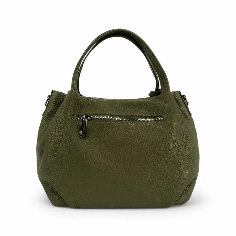 Sac à main en cuir grainé BUBBLE Kaki