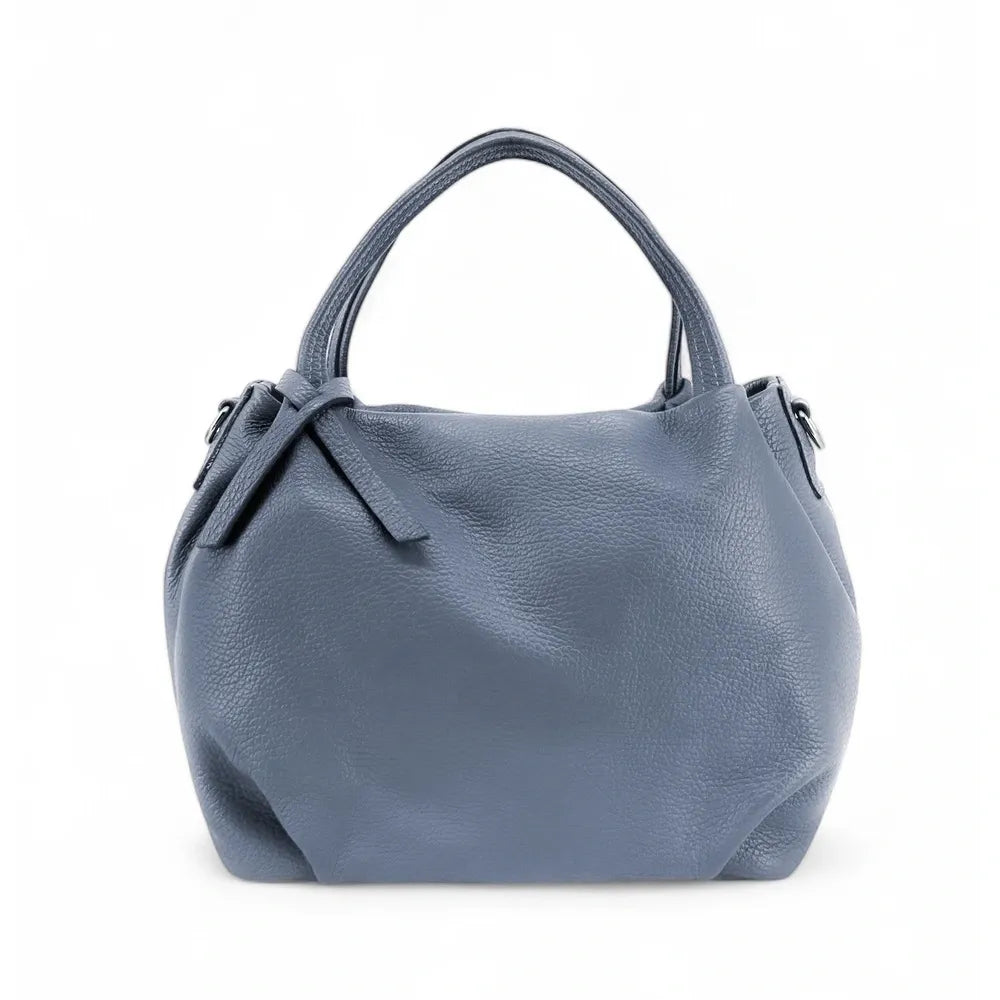 Sac à main en cuir grainé BUBBLE Bleu glacier