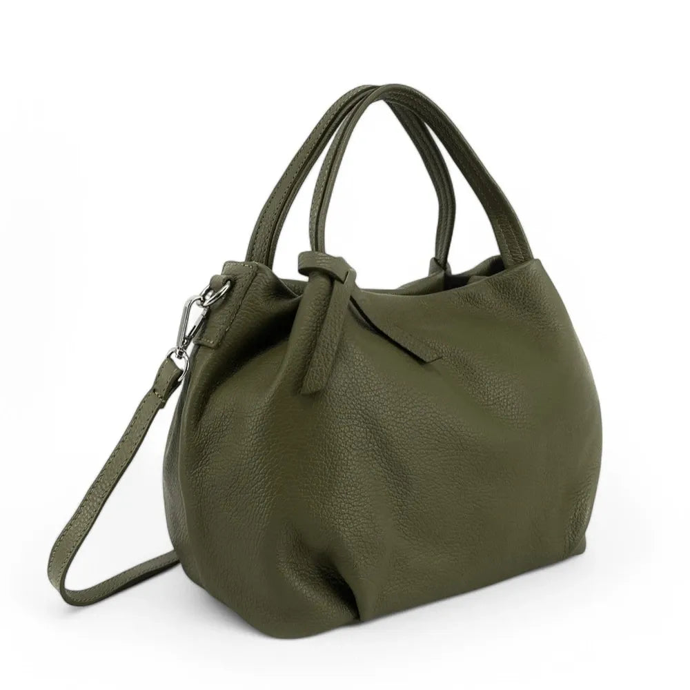 Sac à main en cuir grainé BUBBLE Kaki