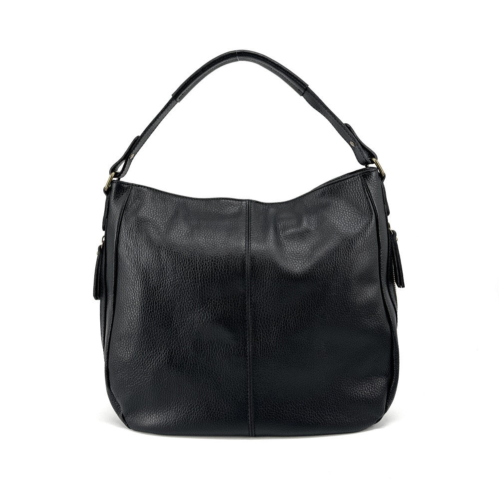 Sac à main en cuir grainé CANNES Noir