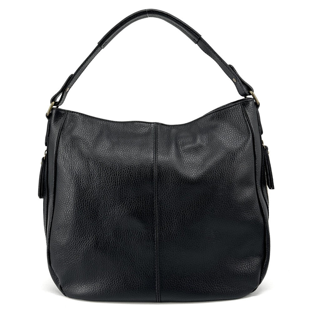 Sac à main en cuir grainé CANNES Noir