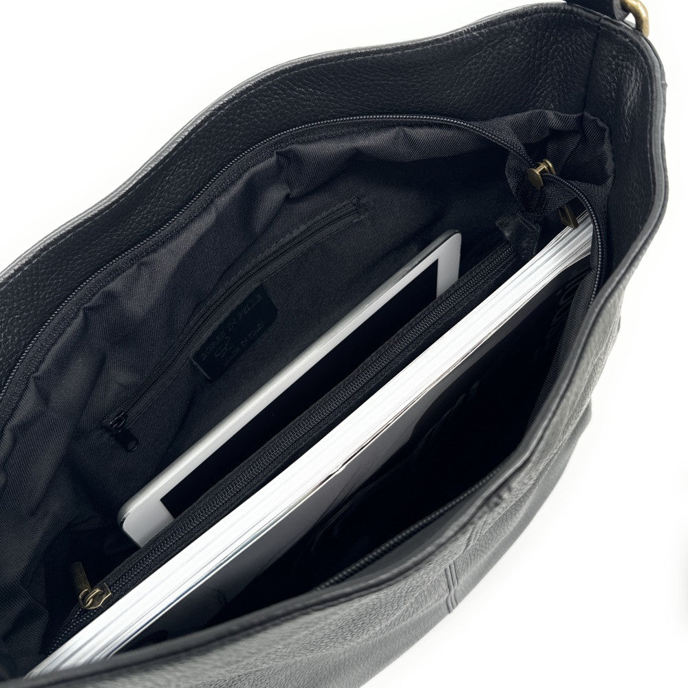 Sac à main en cuir grainé CANNES Noir