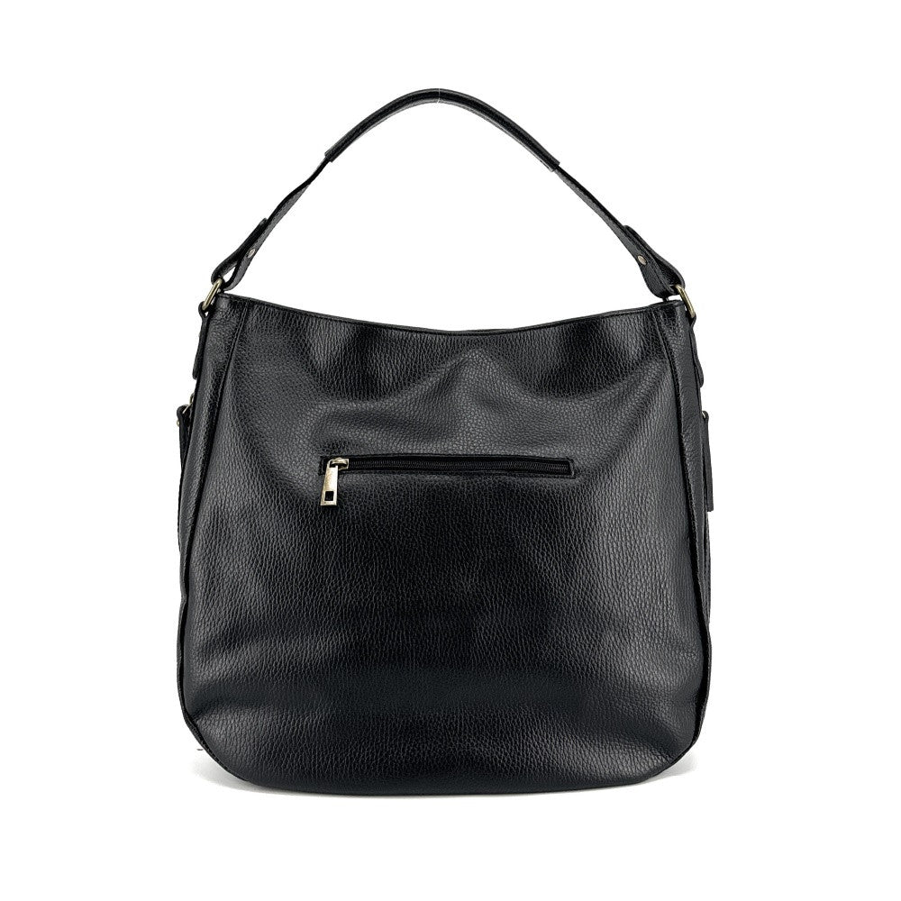 Sac à main en cuir grainé CANNES Noir