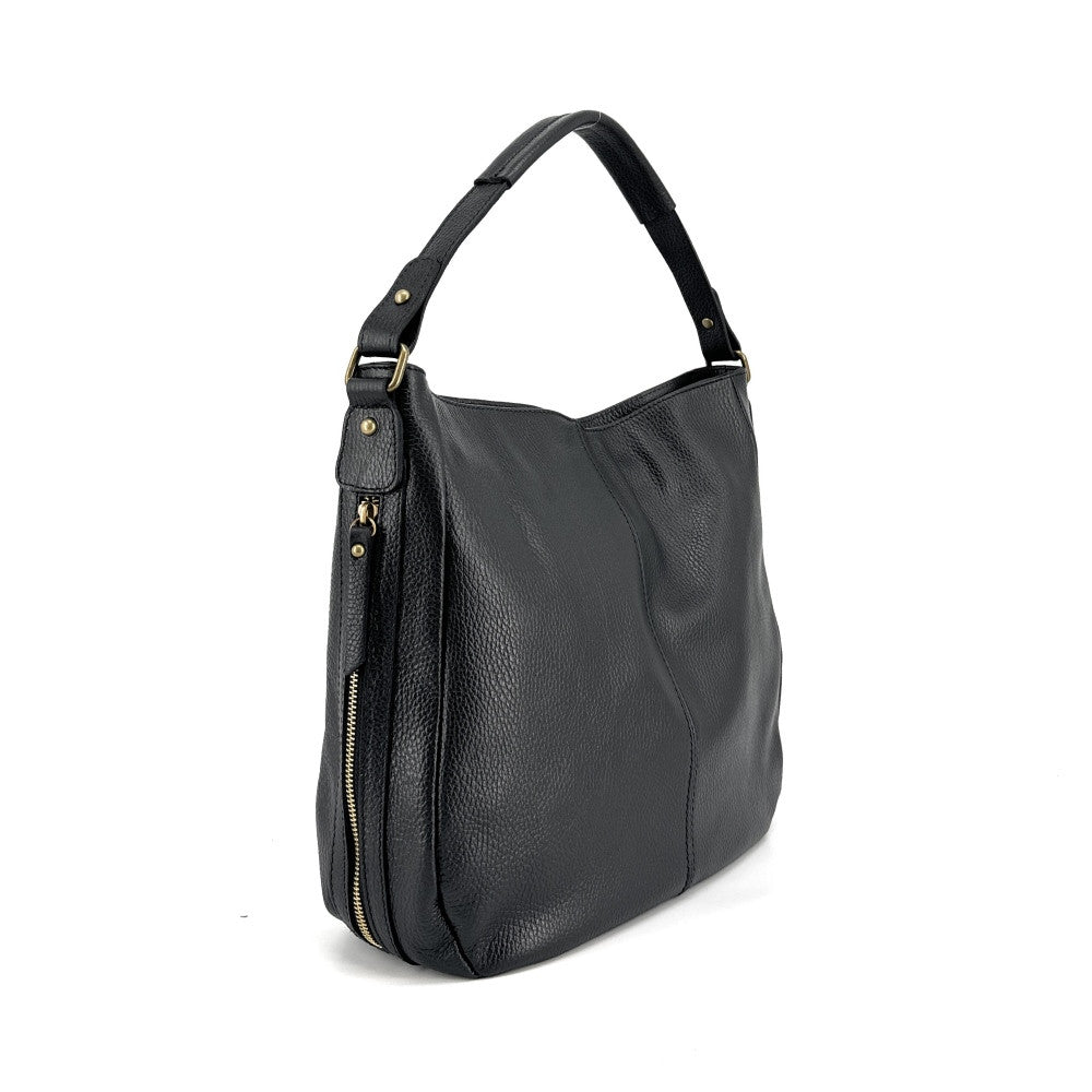 Sac à main en cuir grainé CANNES Noir