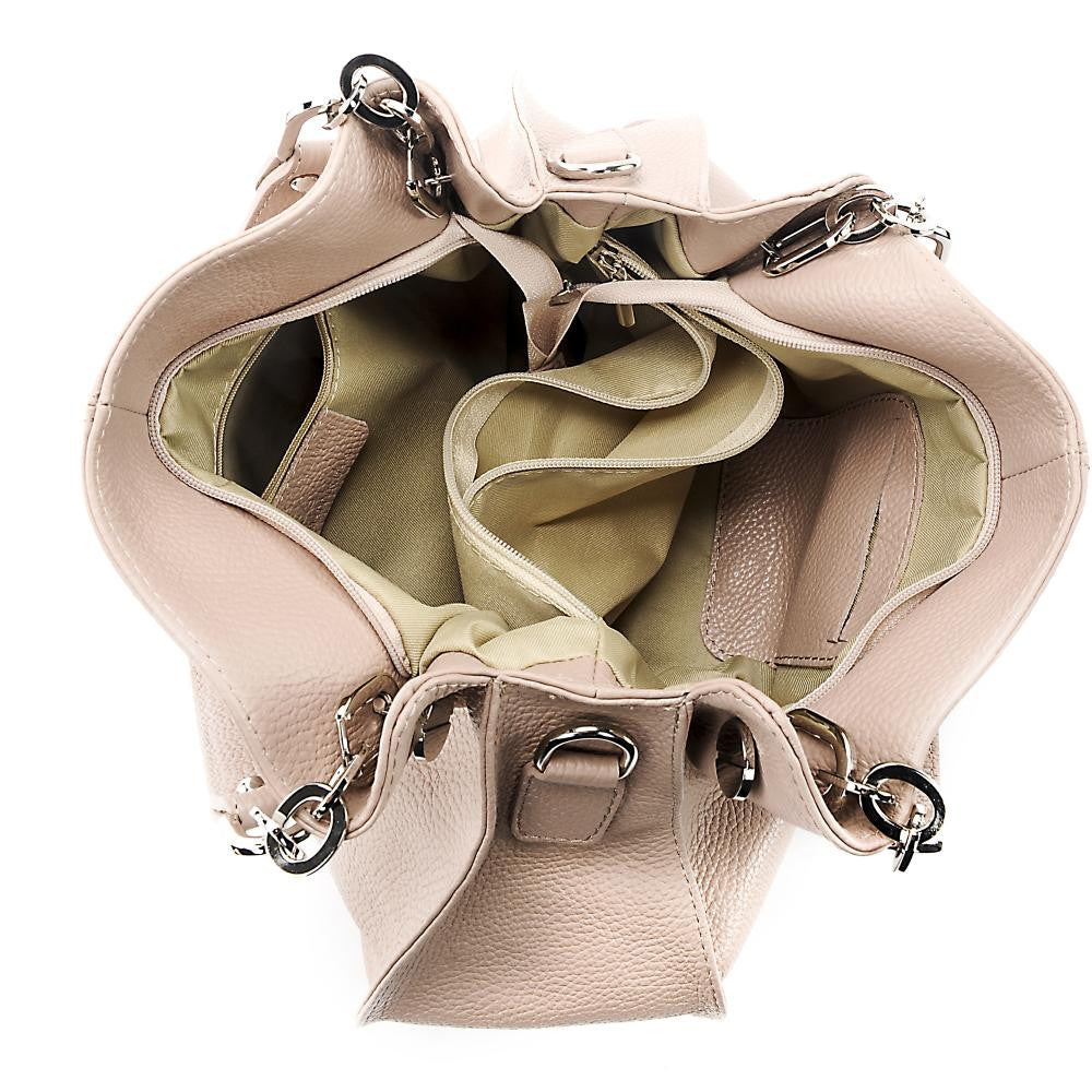 Sac à main en cuir grainé DENZEL Rose nude