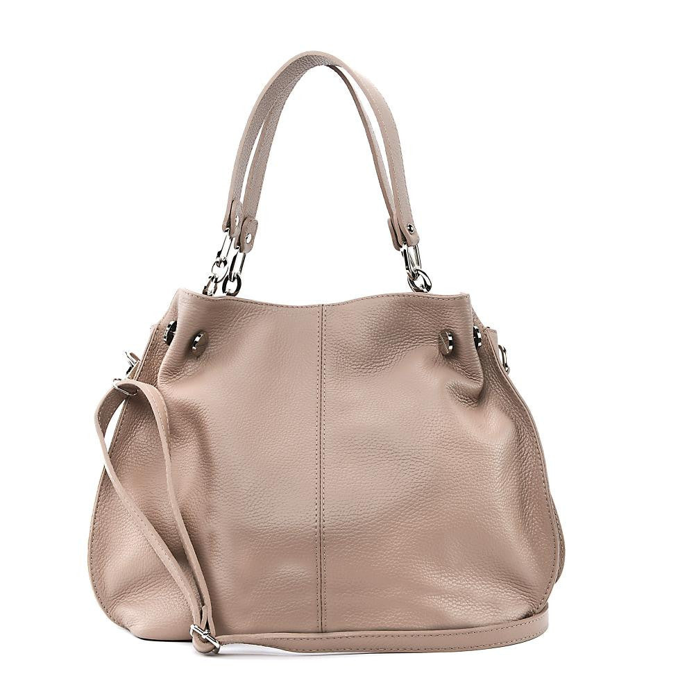 Sac à main en cuir grainé DENZEL Rose nude
