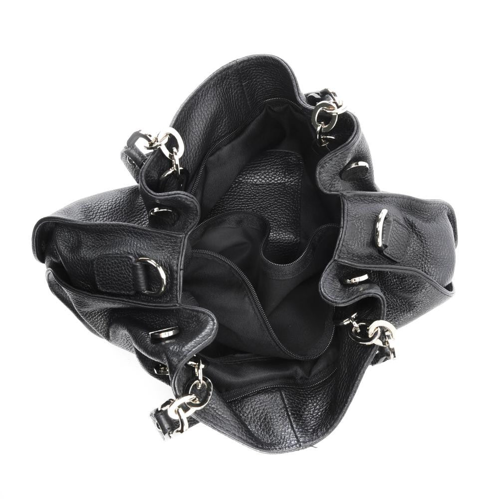 Sac à main en cuir grainé DENZEL Noir