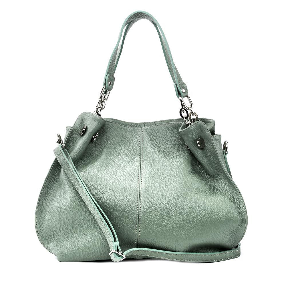 Sac à main en cuir grainé DENZEL Vert pastel