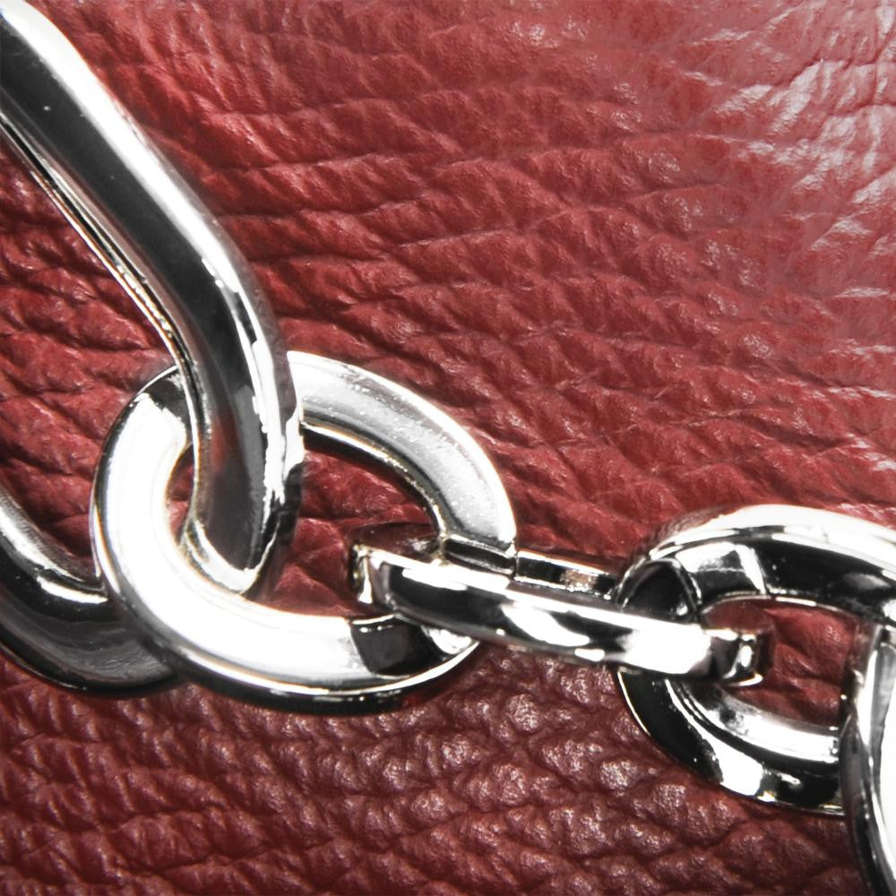 Sac à main en cuir grainé DENZEL Rouge bordeaux
