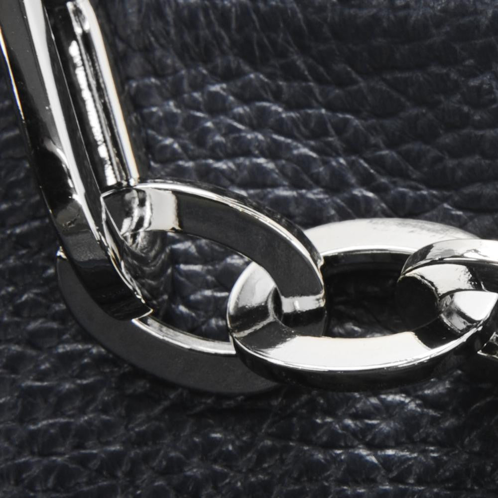 Sac à main en cuir grainé DENZEL Bleu marine
