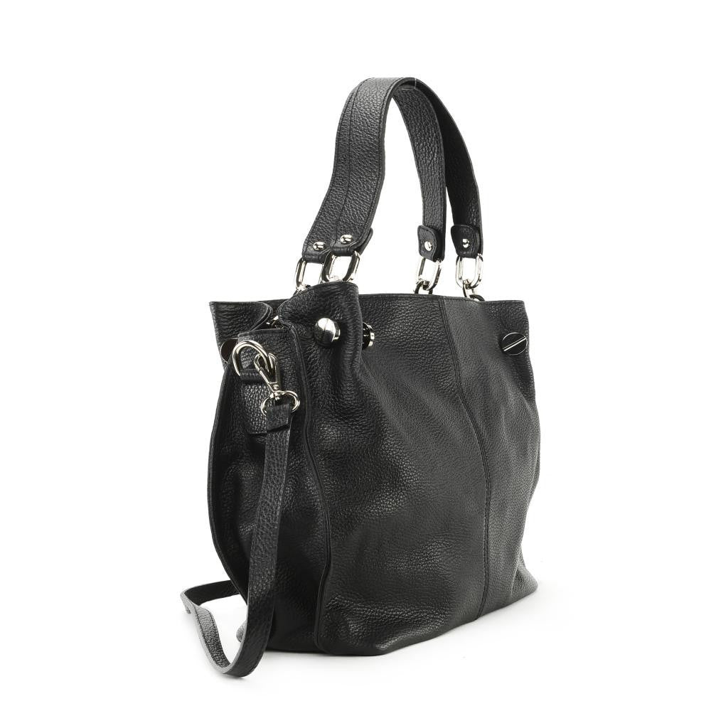 Sac à main en cuir grainé DENZEL Noir