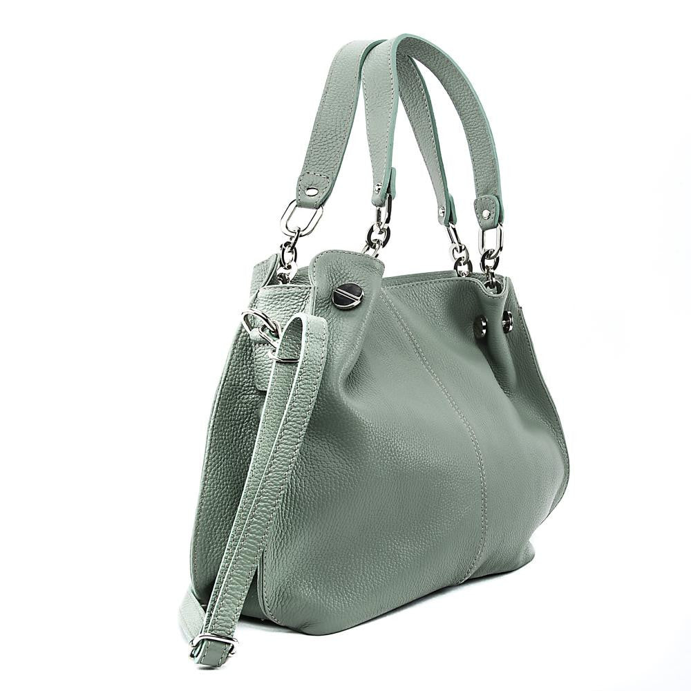 Sac à main en cuir grainé DENZEL Vert pastel