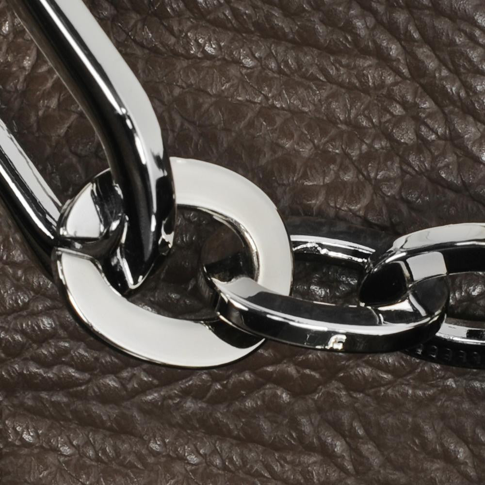 Sac à main en cuir grainé DENZEL Taupe foncé