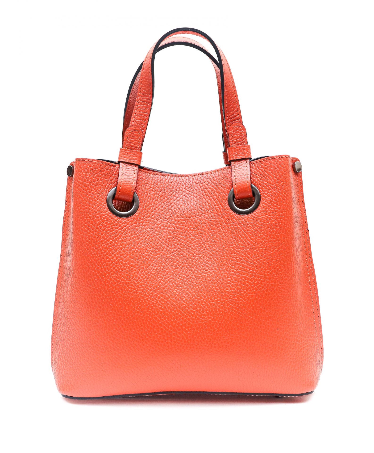 Sac à main en cuir grainé italien GENÈVE Orange