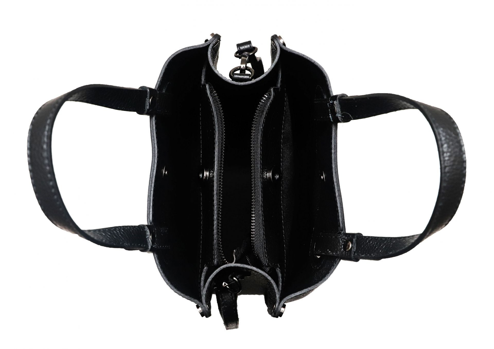 Sac à main en cuir grainé italien GENÈVE Noir