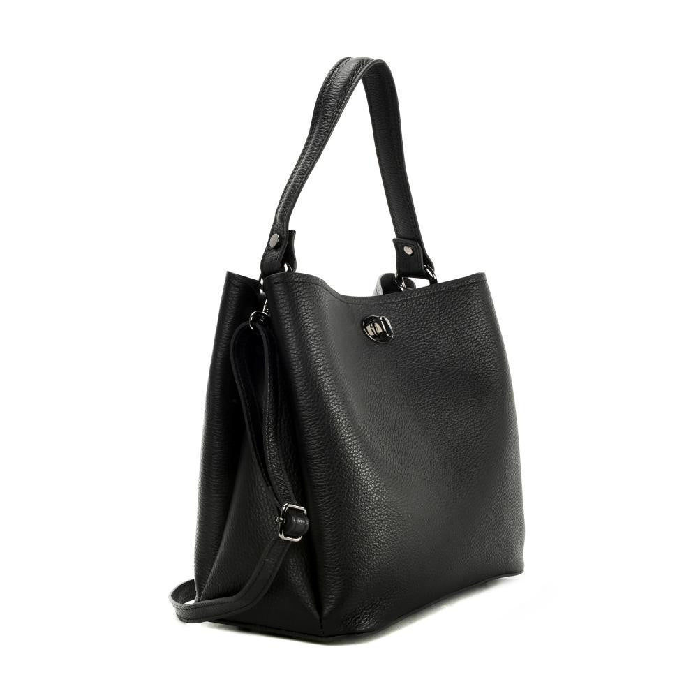Sac à main en cuir grainé PRAGUE Noir