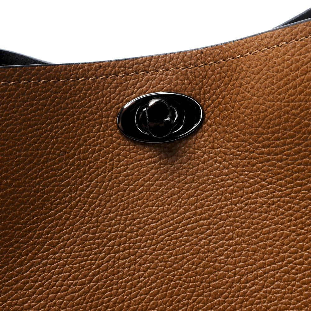 Sac à main en cuir grainé PRAGUE Cognac