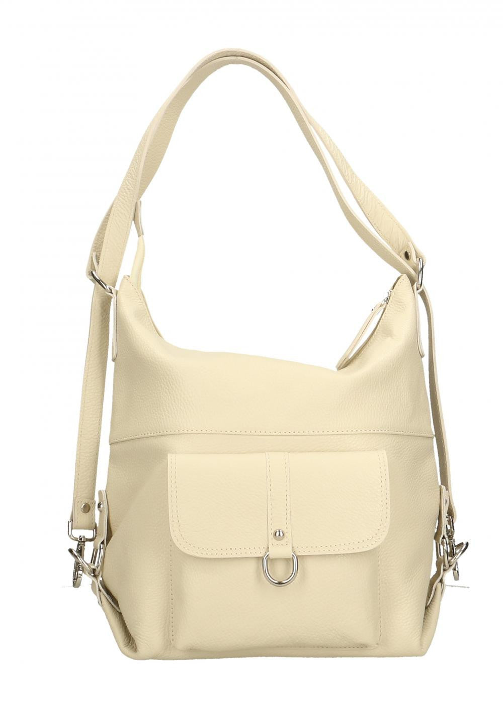 Sac multiposition en cuir grainé RIMINI Beige crème