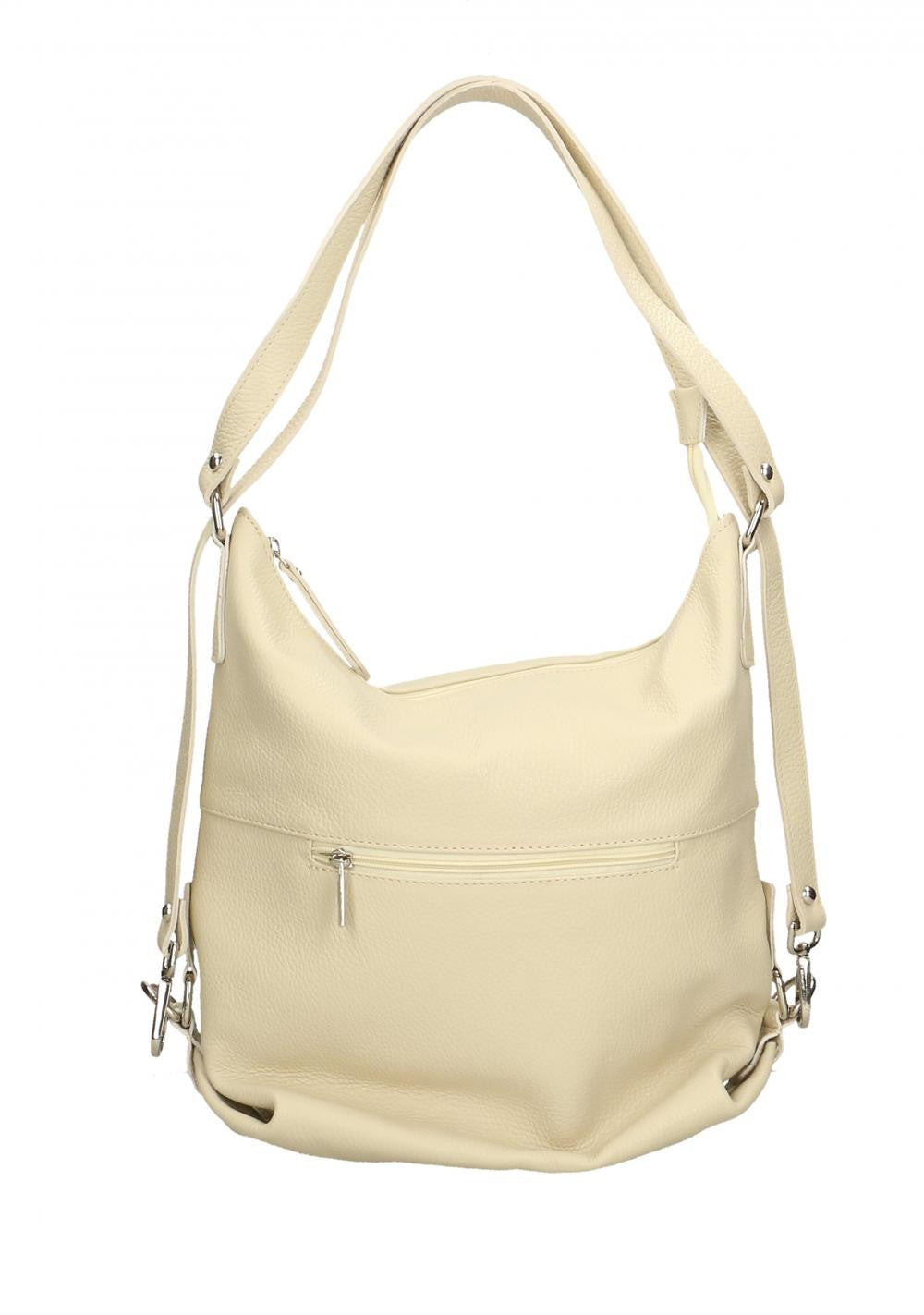 Sac multiposition en cuir grainé RIMINI Beige crème