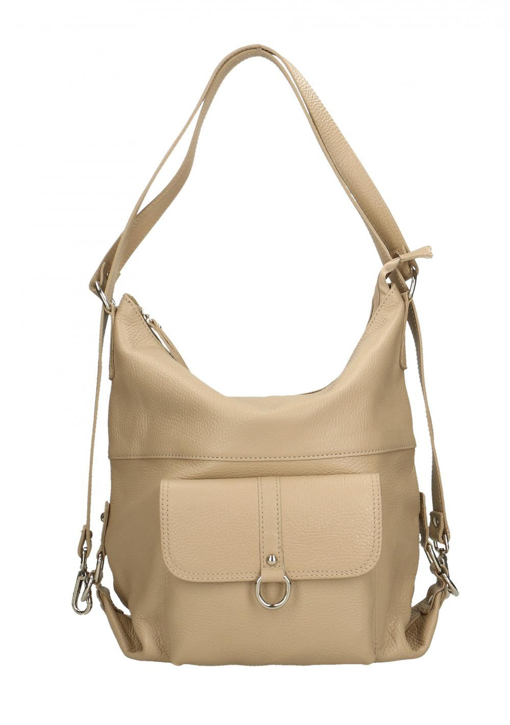 Sac multiposition en cuir grainé RIMINI Taupe